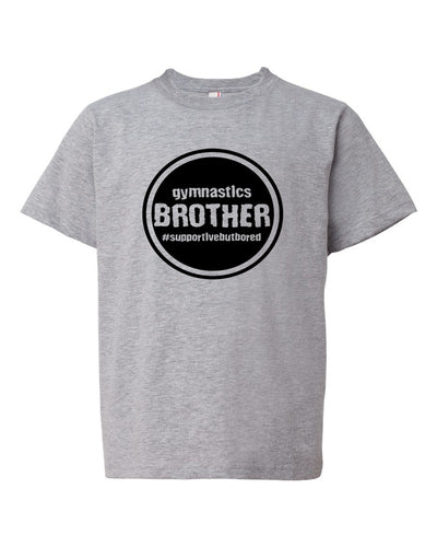 Gymnastics Brother Youth T-Shirt Heather Gray