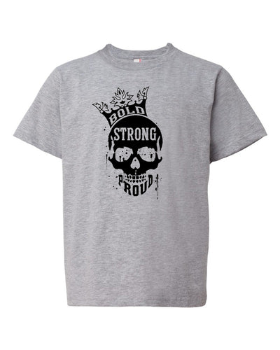 Bold Strong Proud Youth T-Shirt Heather Gray