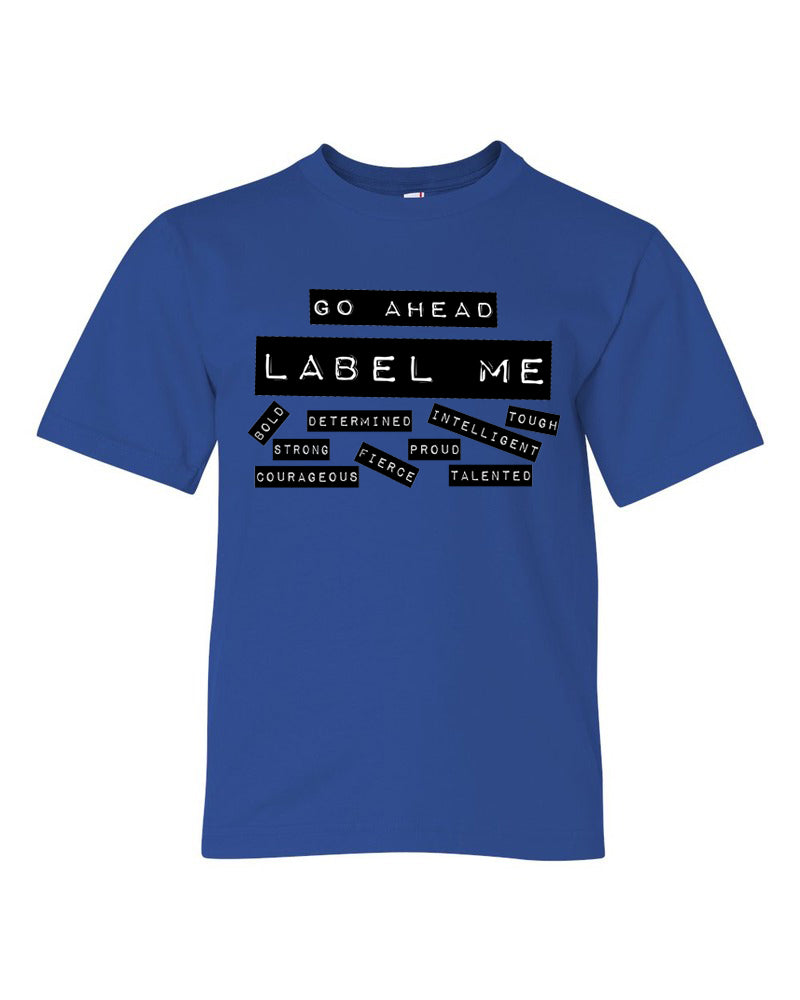 Go Ahead Lable Me Youth T-Shirt Royal Blue