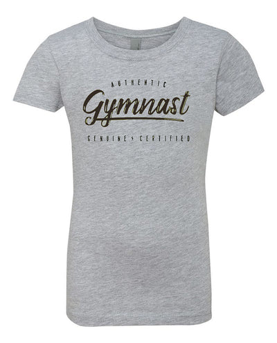Gymnastics T-Shirt Girls Authentic Gymnast Heather Gray
