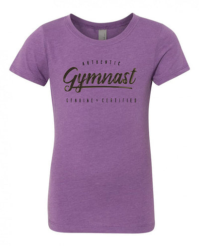 Gymnastics T-Shirt Girls Authentic Gymnast Purple Berry