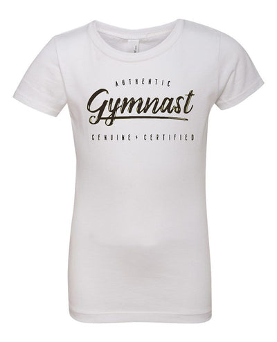 Gymnastics T-Shirt Girls Authentic Gymnast White