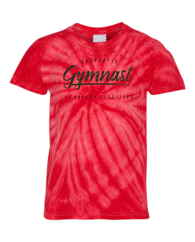 Authentic Gymnast Youth Tie Dye T-Shirt Red