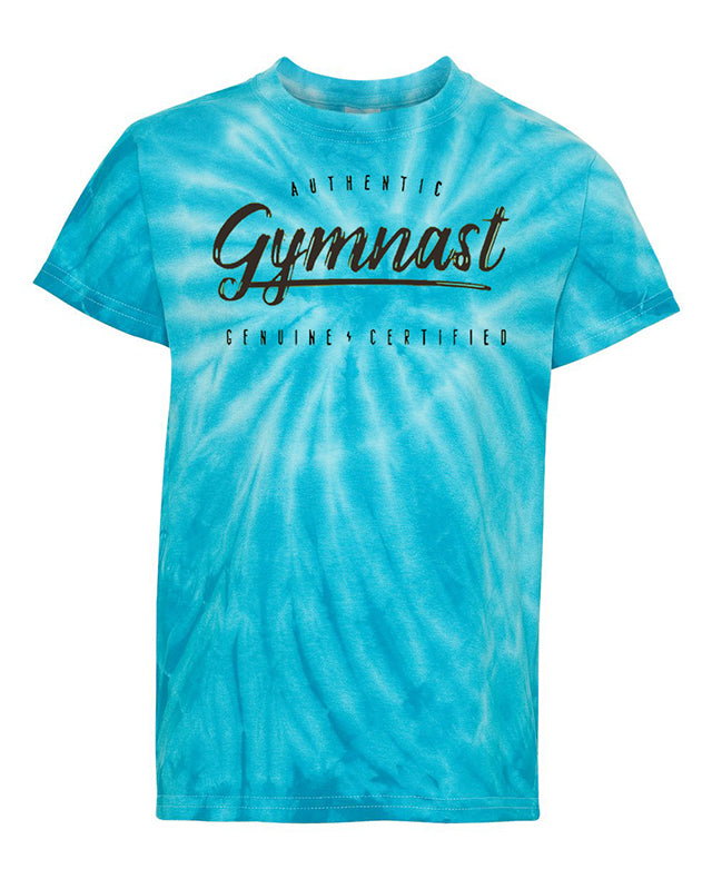 Authentic Gymnast Youth Tie Dye T-Shirt Turquoise