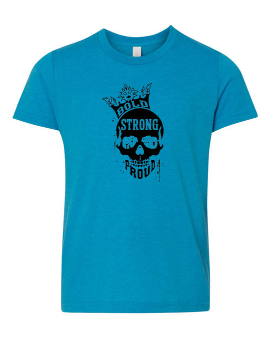 Bold Strong Proud Youth Neon T-Shirt Blue