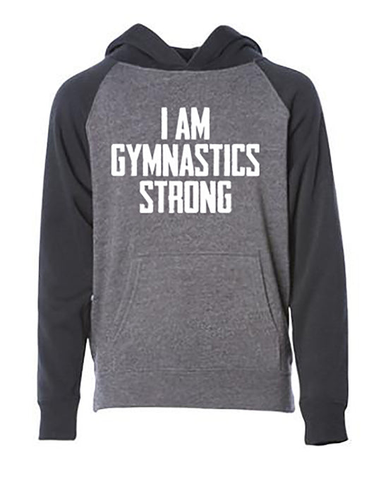 I Am Gymnastics Strong Youth Hoodie Carbon Black