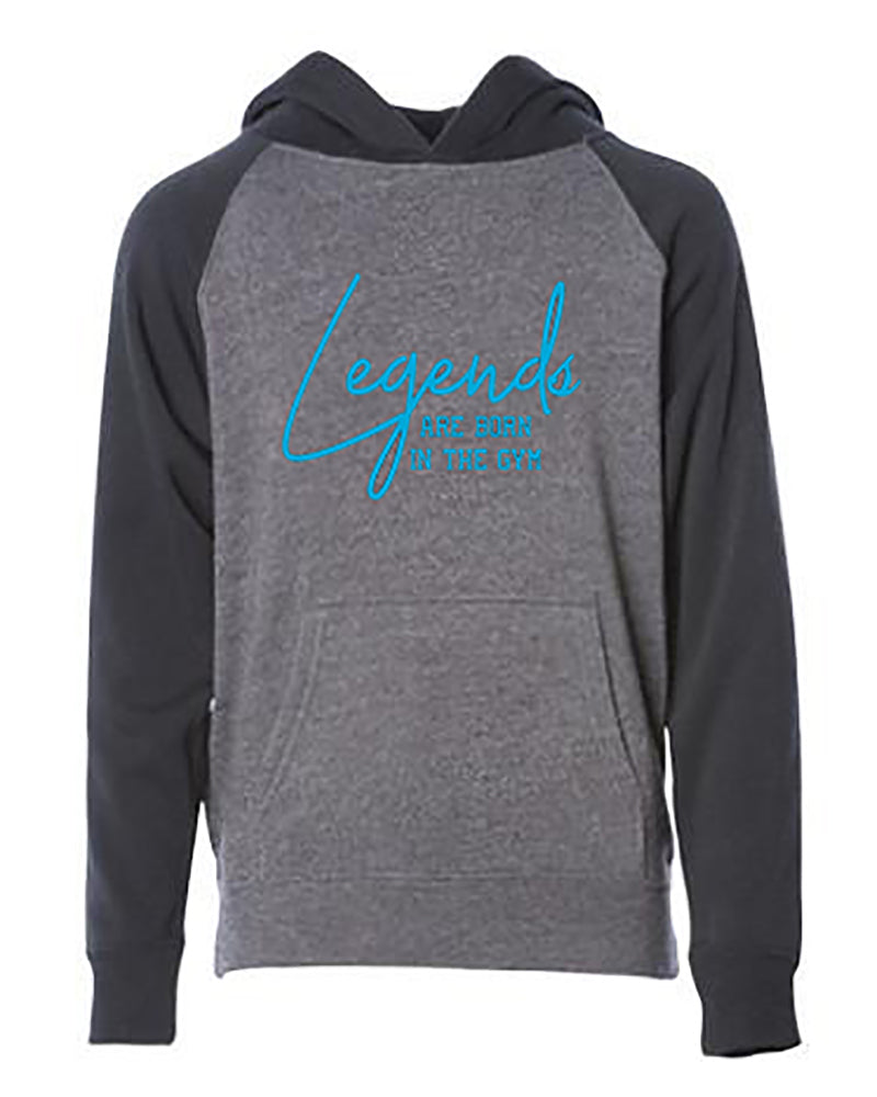 Legends Are Born In The Gym Youth Hoodie Carbon Black