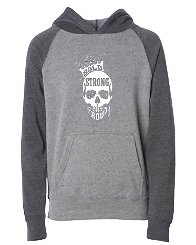 Bold Strong Proud Youth Hoodie Nickel Carbon