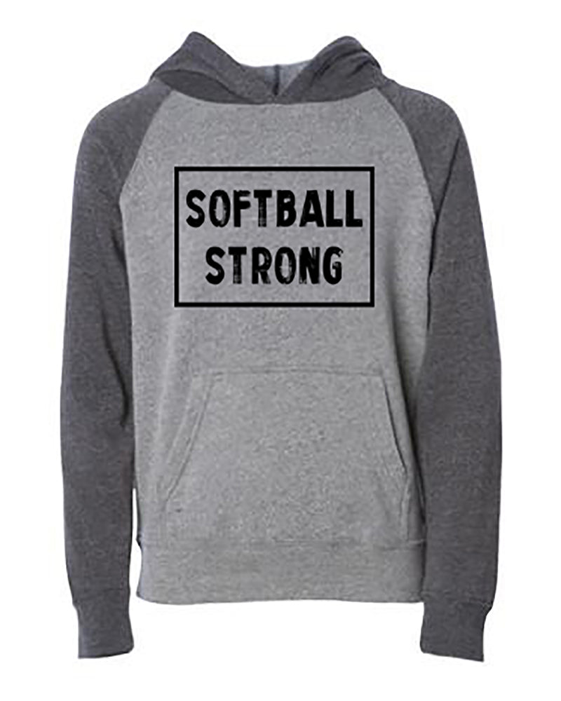 Softball Strong Youth Hoodie Nickel Carbon