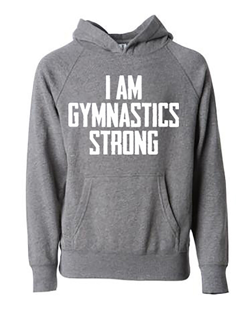 I Am Gymnastics Strong Adult Hoodie Nickel