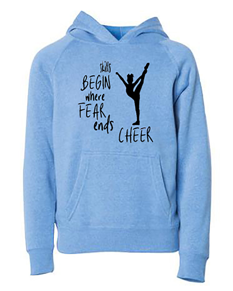 Skills Begin Where Fear Ends Youth Hoodie Pacific