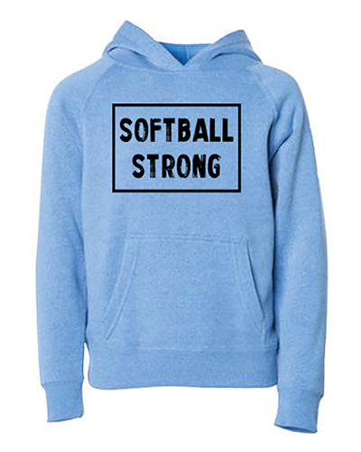 Softball Strong Youth Hoodie Pacific