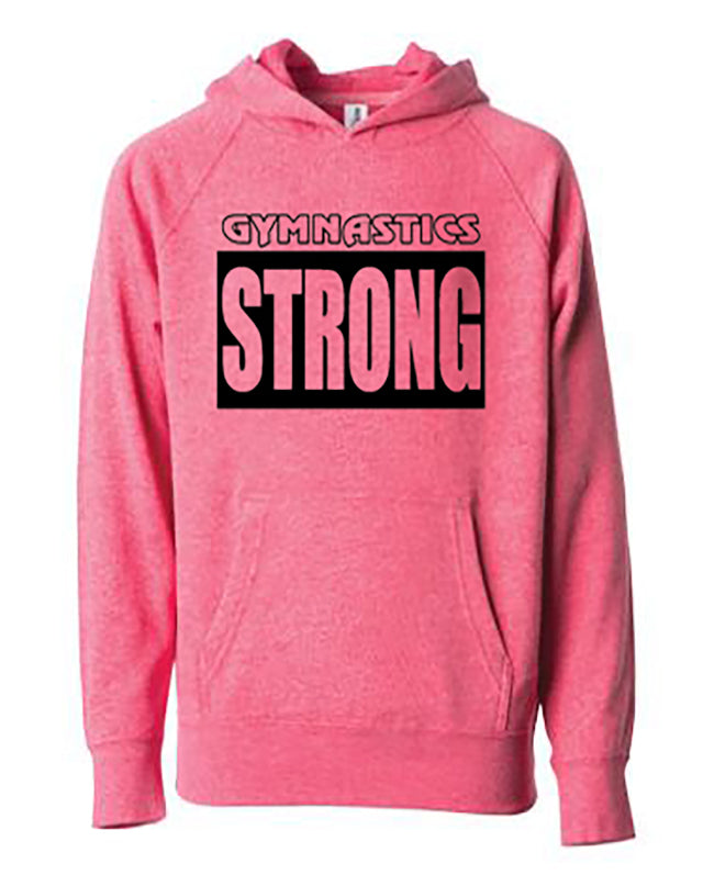 Gymnastics Strong Youth Hoodie Pomegranate