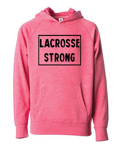Lacrosse Strong Youth Hoodie Pomegranate