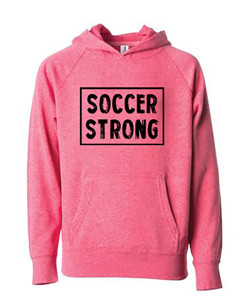 Soccer Strong Adult Hoodie Pomegranate