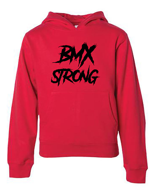BMX Strong Adult Hoodie Red