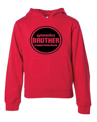 Gymnastics Brother Youth Hoodie Red