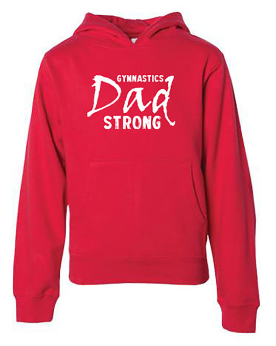 Gymnastics Dad Strong Adult Hoodie Red