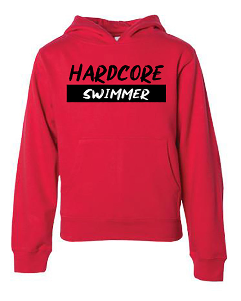 Hardcore Swimmer Youth Hoodie Red