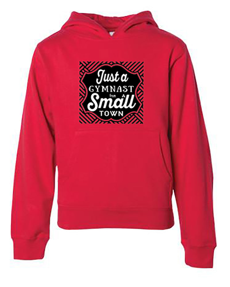 Just A Gymnast From A Small Town Adult Hoodie Red
