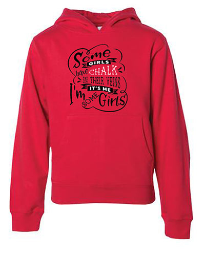 Girl Wearing Some Girls Have Chalk In Their Veins Hoodie Red