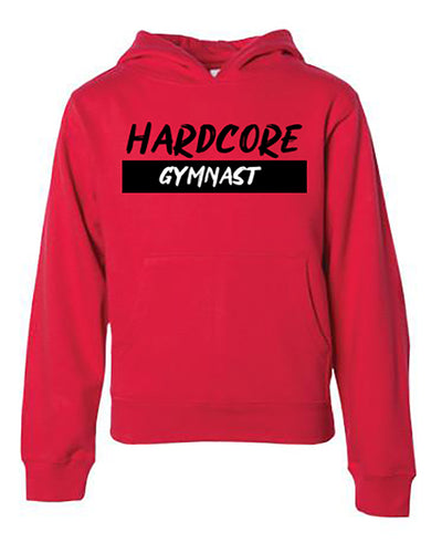 Hardcore Gymnast Youth Hoodie Red