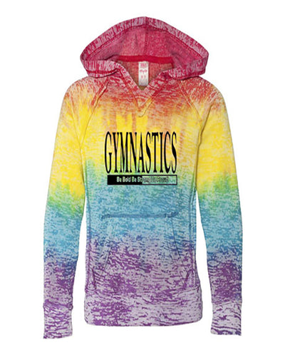 Gymnastics Be Bold Be Strong Be Proud Girls Tie Dye Hoodie